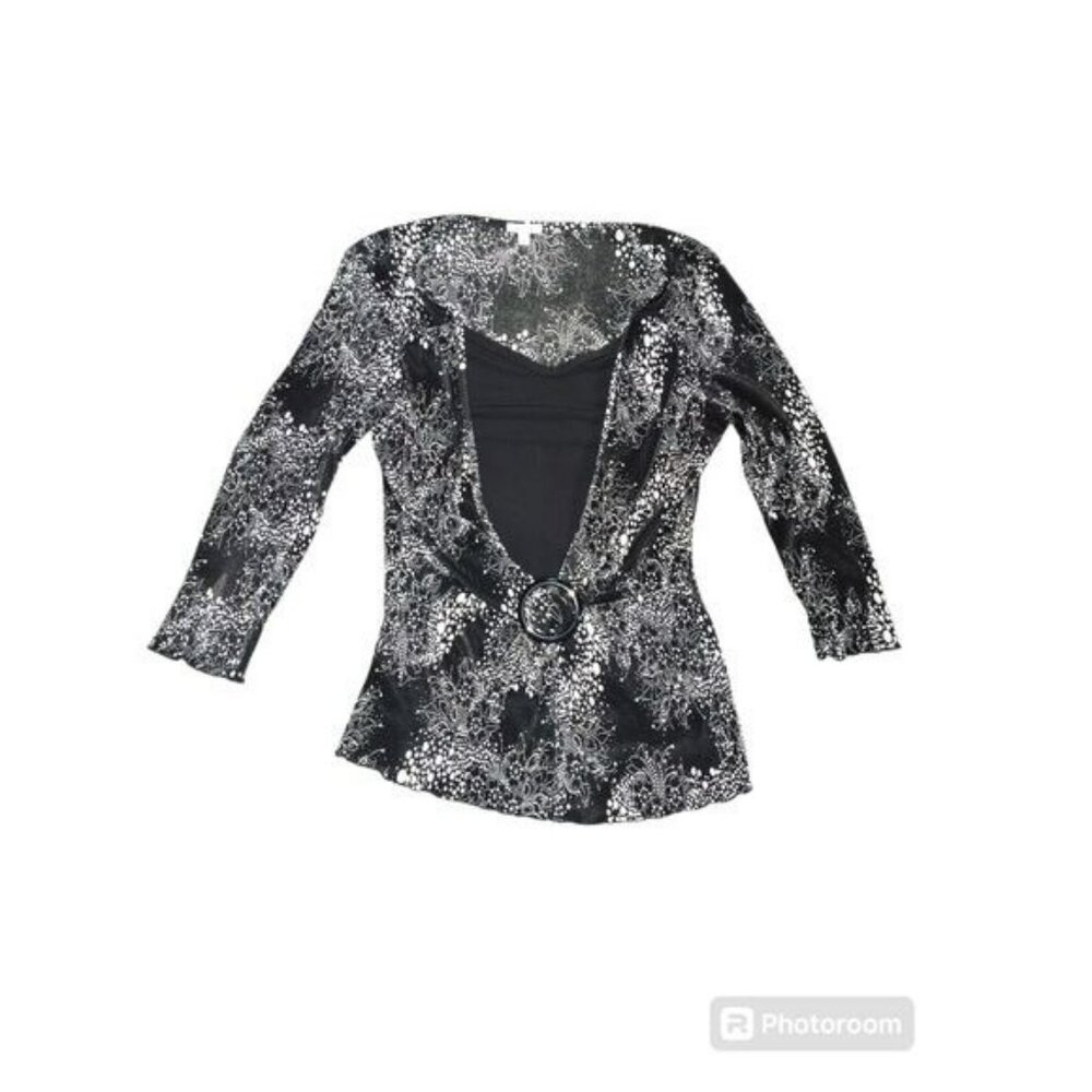 Nicola Blouse Womens‎ Top Size Small Black White Fairy Goth Corporate Goth